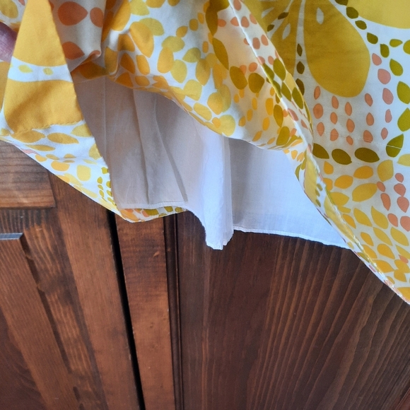 J. Crew 100% Cotton Golden Yellow Floral Sleeveless Tank Mini Dress 93618 Size 6 - Picture 7 of 12